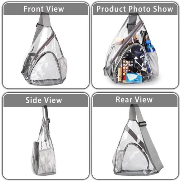 Clear Sling Bag, Clear Bag Stadium Approved, Transparent Shoulder - Picture 6 of 7